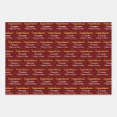 Gefeliciteerd Goud Donkerrood Klasse van 20xx Naam Inpakpapier Vel (Voorkant)