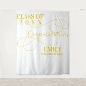 Gefeliciteerd goud eindexamenklas naam 2025 afstud wandkleed (Voorkant)