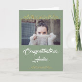 Gefeliciteerd Gouden Ornament Foto Afstuderen Kaart (Voorkant)