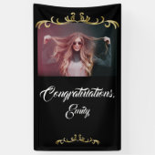 Gefeliciteerd Gouden Sieraden Foto Afstuderen Spandoek (Verticaal)