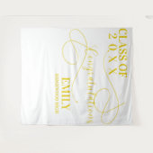 Gefeliciteerd goudencollectie naam 2025 afstuderen wandkleed (Voorkant (horizontaal))