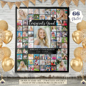 Gefeliciteerd Grad 66 Foto Collage Aangepaste Kleu Wandkleed