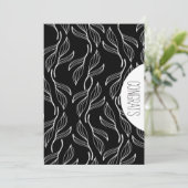 Gefeliciteerd Grad Abstract Monochrome Bladeren Kaart (Staand voorkant)
