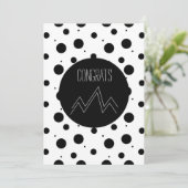 Gefeliciteerd Grad Abstracte Monochrome Stippen Be Kaart (Staand voorkant)