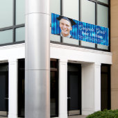 Gefeliciteerd Grad Blauwe Lijnen Patroon Heren Aan Spandoek (Buitenkant Gebouw)