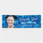 Gefeliciteerd Grad Blauwe Lijnen Patroon Heren Aan Spandoek (Horizontaal)