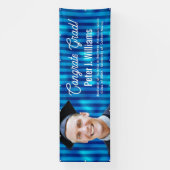 Gefeliciteerd Grad Blauwe Lijnen Patroon Heren Aan Spandoek (Verticaal)