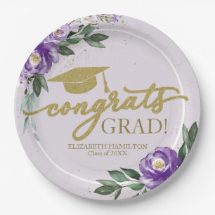 Gefeliciteerd Grad Paarse Lavendel Bloemstuk Grad Papieren Bordje