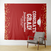 Gefeliciteerd Grad Rood Gouden Afstudeerfeest Acht Wandkleed (In Situ (horizontaal))