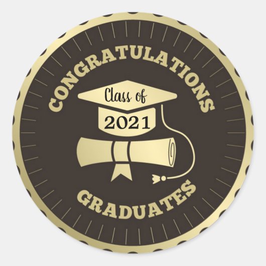 Gefeliciteerd Graduates Classic Round Sticker (Voorkant)