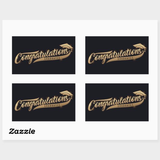Gefeliciteerd Graduates Rechthoekige Sticker (Vel)