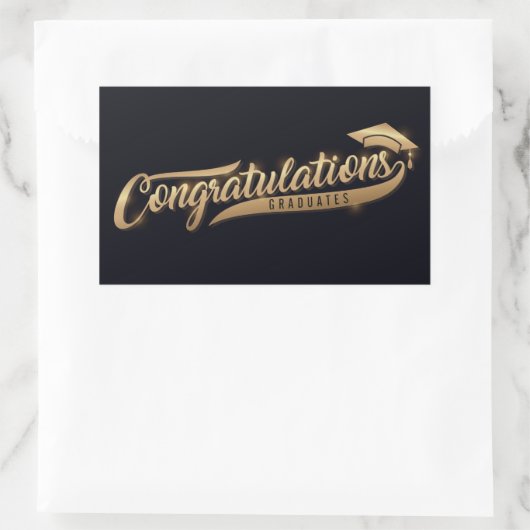 Gefeliciteerd Graduates Rechthoekige Sticker (Tas)
