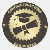 Gefeliciteerd Graduates Ronde Sticker (Voorkant)