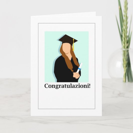 Gefeliciteerd! - Graduatie Cap and Gown Feestdagen Kaart (Voorkant)