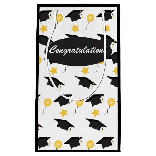 Gefeliciteerd Graduation Cap ballonpatroon Klein Cadeauzakje (Voorkant)