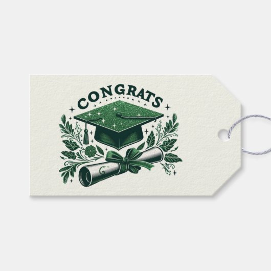 Gefeliciteerd, Graduation Cap en diploma Cadeaulabel (Voorkant (Horizontaal))