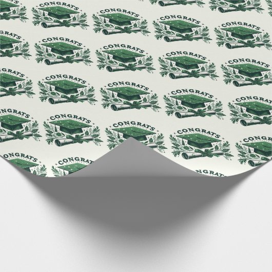 Gefeliciteerd, Graduation Cap en diploma Cadeaupapier (Hoek)