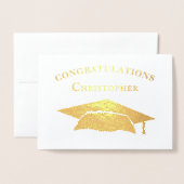 Gefeliciteerd Graduation Cap Modern Simple Folie Kaarten (Voorkant met envelop)