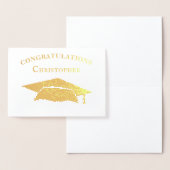 Gefeliciteerd Graduation Cap Modern Simple Folie Kaarten (Display)