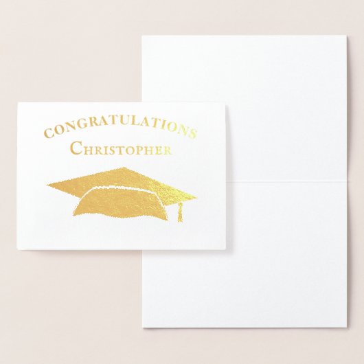 Gefeliciteerd Graduation Cap Modern Simple Folie Kaarten (Display)