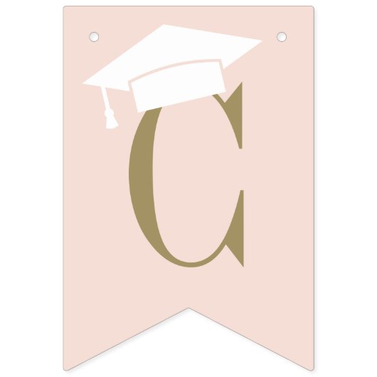 Gefeliciteerd Graduation Party Blush Roze Goud Vlaggetjes (Eerste vlag)