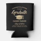 Gefeliciteerd Graduation Party Elegant Black and G Blikjeskoeler (Voorkant)