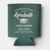 Gefeliciteerd Graduation Party geborsteld donkergr Blikjeskoeler (Voorkant)