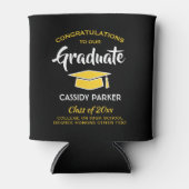 Gefeliciteerd Graduation Party Modern Black Gold Y Blikjeskoeler (Voorkant)