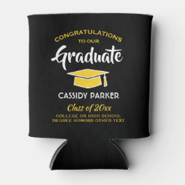 Gefeliciteerd Graduation Party Modern Black Gold Y Blikjeskoeler