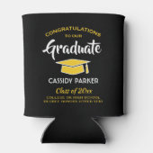 Gefeliciteerd Graduation Party Modern Black Gold Y Blikjeskoeler (Achterkant)