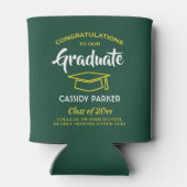 Gefeliciteerd Graduation Party Modern Green Gold Y Blikjeskoeler (Achterkant)