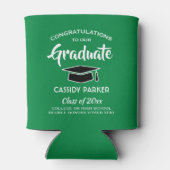Gefeliciteerd Graduation Party Modern Green White  Blikjeskoeler (Achterkant)