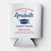 Gefeliciteerd Graduation Party Modern Red White &  Blikjeskoeler (Voorkant)