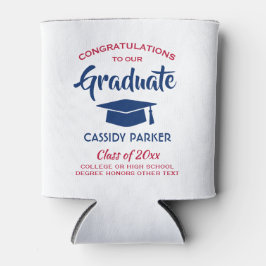 Gefeliciteerd Graduation Party Modern Red White & Blikjeskoeler