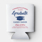 Gefeliciteerd Graduation Party Modern Red White &  Blikjeskoeler (Achterkant)