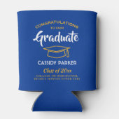 Gefeliciteerd Graduation Party Royal Blue Gold Yel Blikjeskoeler (Achterkant)