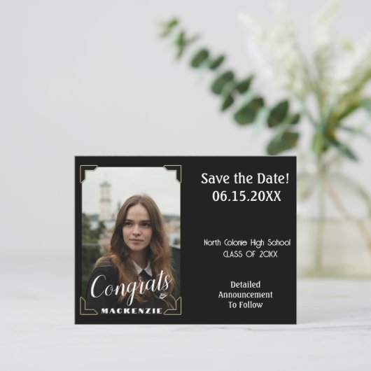 Gefeliciteerd Graduation Party Save The Date Kaart (Staand voorkant)