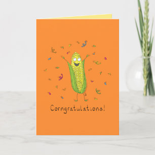 Gefeliciteerd, grappige Corn Card Kaart