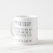 Gefeliciteerd! / Grappige vegan verjaardag soja gr Koffiemok (Voorkant links)