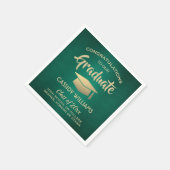 Gefeliciteerd Green Gold Modern Graduation Party Servet (Hoek)