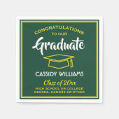 Gefeliciteerd Green Gold Yellow Graduparty Servet (Voorkant)