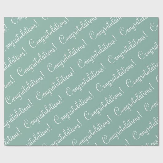 Gefeliciteerd Green Script Wedding Shower Cadeaupapier (Vlak)