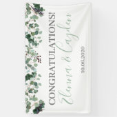 Gefeliciteerd Greenery Banner Wedding Decoration (Verticaal)