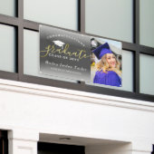 Gefeliciteerd, Grey Gold Photo Afstuderen Spandoek (Buitenkant Gebouw)