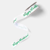 Gefeliciteerd! Groen Casual Medium Script Satijnen Lint (Achterkant)