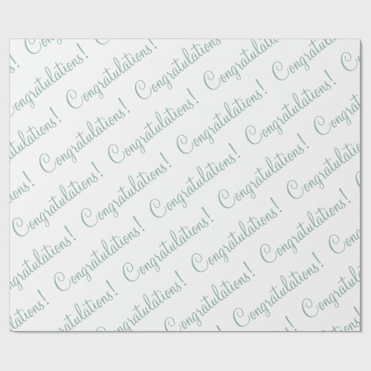 Gefeliciteerd Groen Script Bruidsfeest Cadeaupapier (Vlak)