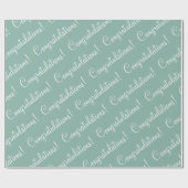 Gefeliciteerd Groen Script Bruiloft Shower Cadeaupapier (Vlak)