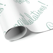 Gefeliciteerd Groen Script Bruiloftsshower Cadeaupapier (Rol Hoek)