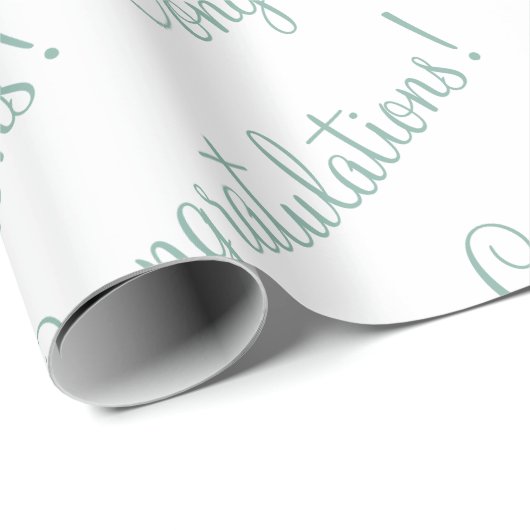 Gefeliciteerd Groen Script Bruiloftsshower Cadeaupapier (Rol Hoek)