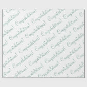 Gefeliciteerd Groen Script Trouw Bruiloft Cadeaupapier (Vlak)